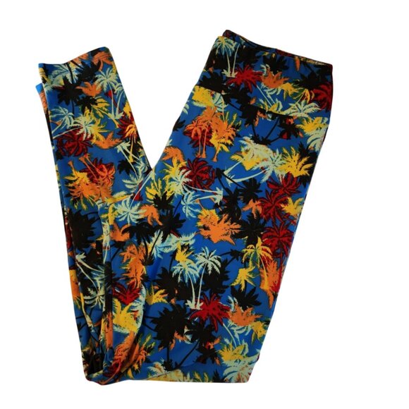 LulaRoe Palm Tree Leggings Tall & Curvy - Picture 1 of 5